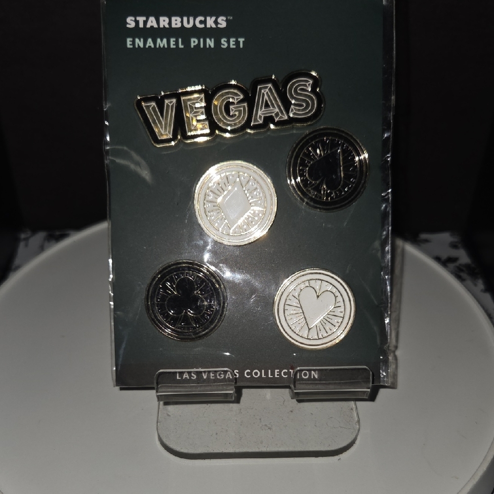 Starbucks Vegas Collection Enamel Pin Set - Black and Silver